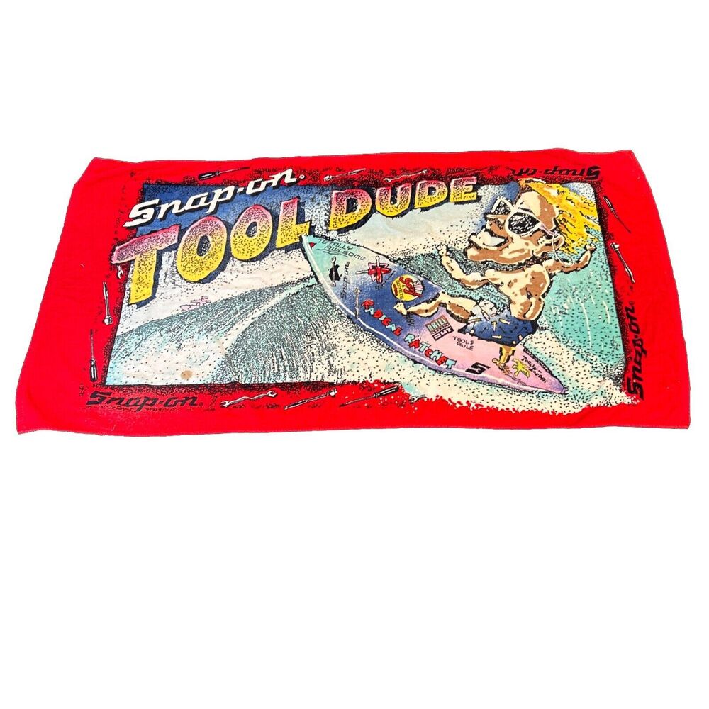 Snap-On Tools Tool Dude Vintage Beach Towel Gear Head Surf Man Cave 61 X 34